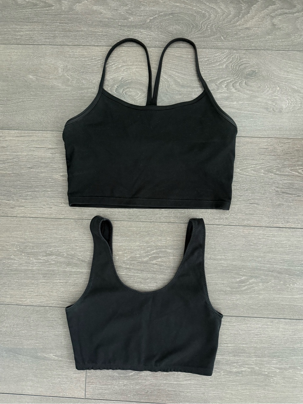 Black Double bra bralette crop cropped top shirt aritzia Wilfred offline tna M